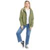 Volcom womens Enemy Stone Hooded Zip Front Windbreaker Jacket(Moss)