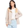 Volcom womens Enemy Stone Hooded Zip Front Windbreaker Jacket(Sand)