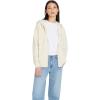 Volcom womens Lil Zip Up Hooded Fleece Sweatshirt(Cream White)