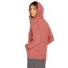 Volcom womens Lil Zip Up Hooded Fleece Sweatshirt(Rosewood)