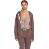 Volcom womens Lil Zip Up Hooded Fleece Sweatshirt(Slate Grey)