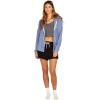 Volcom womens Lil Zip Up Hooded Fleece Sweatshirt(Washed Blue)