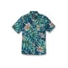 Volcom Boys Marble Floral Short Sleeve Button Down Hawaiian Shirt(Aged Indigo)