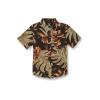 Volcom Boys Marble Floral Short Sleeve Button Down Hawaiian Shirt(Rinsed Black)