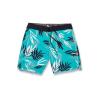 Volcom Mens Bleeding Leaf Mod 18″ Boardshort Trunk(Volt)