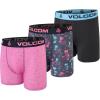 Volcom Mens Boxer Briefs 3 Pack Poly Spandex Performance FLY-LESS Support Boxer Briefs Underwear(Pink/Charcoal/Black)