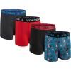 Volcom Mens Boxer Briefs 4 Pack Poly Spandex Performance Boxer Briefs Underwear(Blue/Black/Red/Charcoal)