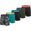 Volcom Mens Boxer Briefs 5 Pack Poly Spandex Performance Boxer Briefs Underwear(Black/Green/Black/Hunter/Black)