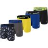 Volcom Mens Boxer Briefs 5 Pack Poly Spandex Performance Boxer Briefs Underwear(Black/Grey/Yellow/Blue/Black)