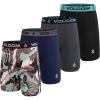 Volcom Mens Boxer Briefs Poly Spandex Performance Boxer Briefs Underwear(Multi/Navy/Charcoal/Black)