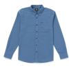 Volcom Mens Caden Plaid Long Sleeve Flannel Shirt – Classic Fit, Button-Front, Soft Brushed Cotton(Blueberry)