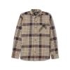Volcom Mens Caden Plaid Long Sleeve Flannel Shirt – Classic Fit, Button-Front, Soft Brushed Cotton(Khaki Brown)