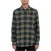 Volcom Mens Caden Plaid Long Sleeve Flannel Shirt – Classic Fit, Button-Front, Soft Brushed Cotton(Navy Navy)