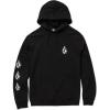 Volcom Men’s Iconic Stones Hooded Fleece Pullover Sweatshirt(Black)