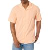 Volcom Men’s Regular Baracostone Short Sleeve Classic Fit Shirt(Peach Bud)