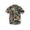 Volcom Men’s Regular Bleeding Leaf Short Sleeve Classic Fit Shirt(Black)
