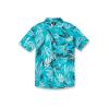 Volcom Men’s Regular Bleeding Leaf Short Sleeve Classic Fit Shirt(Electric Blue)