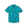 Volcom Men’s Regular Lazy Dazy Short Sleeve Classic Fit Button Down Shirt(Electric Blue)