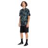 Volcom Mens Regular Marble Floral Short Sleeve Button Down Hawaiian Shirt(Bamboozeled Black)