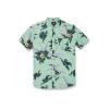 Volcom Mens Regular Marble Floral Short Sleeve Button Down Hawaiian Shirt(Ice)