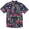 Volcom Mens Regular Marble Floral Short Sleeve Button Down Hawaiian Shirt(Navy)