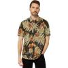 Volcom Mens Regular Marble Floral Short Sleeve Button Down Hawaiian Shirt(Rinsed Black)