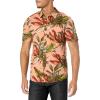 Volcom Mens Regular Marble Floral Short Sleeve Button Down Hawaiian Shirt(Sanddune)