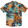 Volcom Mens Regular Marble Floral Short Sleeve Button Down Hawaiian Shirt(Tigerlily)