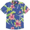 Volcom Mens Regular Marble Floral Short Sleeve Button Down Hawaiian Shirt(Ultramarine)