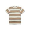 Volcom Mens Striped Knit T-Shirt – Short Sleeve Crewneck Tee, Soft Cotton Jersey(White Flash Band)