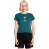Volcom Womens Have a Clue Short Sleeve Tee – Fitted T-Shirt with Striped Neck Taping(Emerald Green)