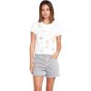 Volcom Womens Have a Clue Short Sleeve Tee – Fitted T-Shirt with Striped Neck Taping(White)