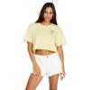 Volcom Women’s Just a Trim Short Sleeve Crop Tee(Faded Lemon)