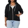 Volcom Women’s Lil Zip Up Hooded Fleece Sweatshirt(Blacki)