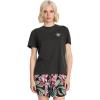 Volcom Womens Lock It Up Short Sleeve Tee – Crew Neck T-Shirt with Striped Neck Taping(Vintage Black)
