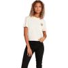 Volcom Womens Short Sleeve Pocket Dial Tee – Crew Neck T-Shirt with Chest Pocket and Screen Print(Cloud)