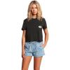Volcom Womens Short Sleeve Pocket Dial Tee – Crew Neck T-Shirt with Chest Pocket and Screen Print(Onyx)