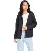 Volcom womens Enemy Stone Hooded Zip Front Windbreaker Jacket(Black 324)