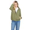 Volcom womens Enemy Stone Hooded Zip Front Windbreaker Jacket(Moss)