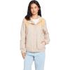 Volcom womens Enemy Stone Hooded Zip Front Windbreaker Jacket(Sand)