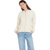 Volcom womens Lil Zip Up Hooded Fleece Sweatshirt(Cream White)