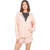 Volcom womens Lil Zip Up Hooded Fleece Sweatshirt(Hazey Pink)