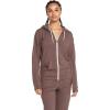Volcom womens Lil Zip Up Hooded Fleece Sweatshirt(Slate Grey)