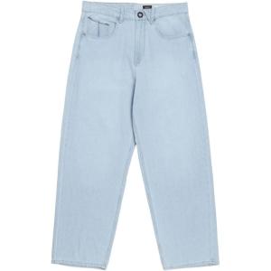 Volcom Mens Billow Loose Fit Baggy Denim Jeans – Relaxed Vintage Style, Soft Cotton Denim, Wide Leg(Blue Fog)
