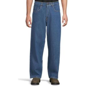 Volcom Mens Billow Loose Fit Baggy Denim Jeans – Relaxed Vintage Style, Soft Cotton Denim, Wide Leg(Bold Blue)