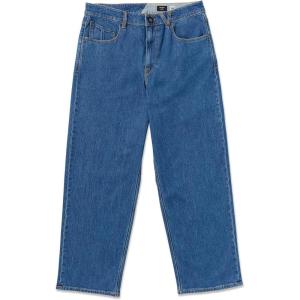 Volcom Mens Billow Loose Fit Baggy Denim Jeans – Relaxed Vintage Style, Soft Cotton Denim, Wide Leg(Bold Blue Wash)