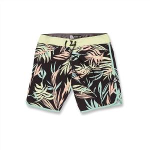 Volcom Mens Bleeding Leaf Mod 18″ Boardshort Trunk(Black Leaf)