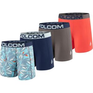 Volcom Mens Boxer Briefs Poly Spandex Performance Boxer Briefs Underwear with Comfort Flex Side Panel- Sleek Modern Look(Blue/Navy/Grey/Quora)