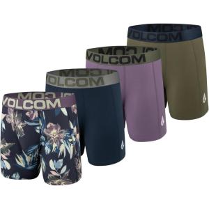 Volcom Mens Boxer Briefs Poly Spandex Performance Boxer Briefs Underwear with Comfort Flex Side Panel- Sleek Modern Look(Hunter Green/Navy/Purple/Multi)