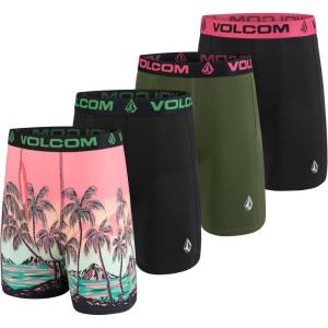 Volcom Mens Boxer Briefs Poly Spandex Performance Boxer Briefs Underwear(Multi/Black/Hunter Green/Black)